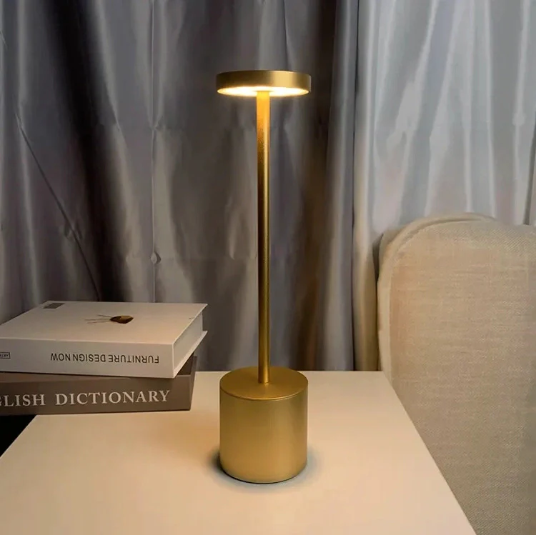 Luxury Designer LED Metal Tall Table Lamp Cordless Touch Sensor Night Light (Gold) - Image 14