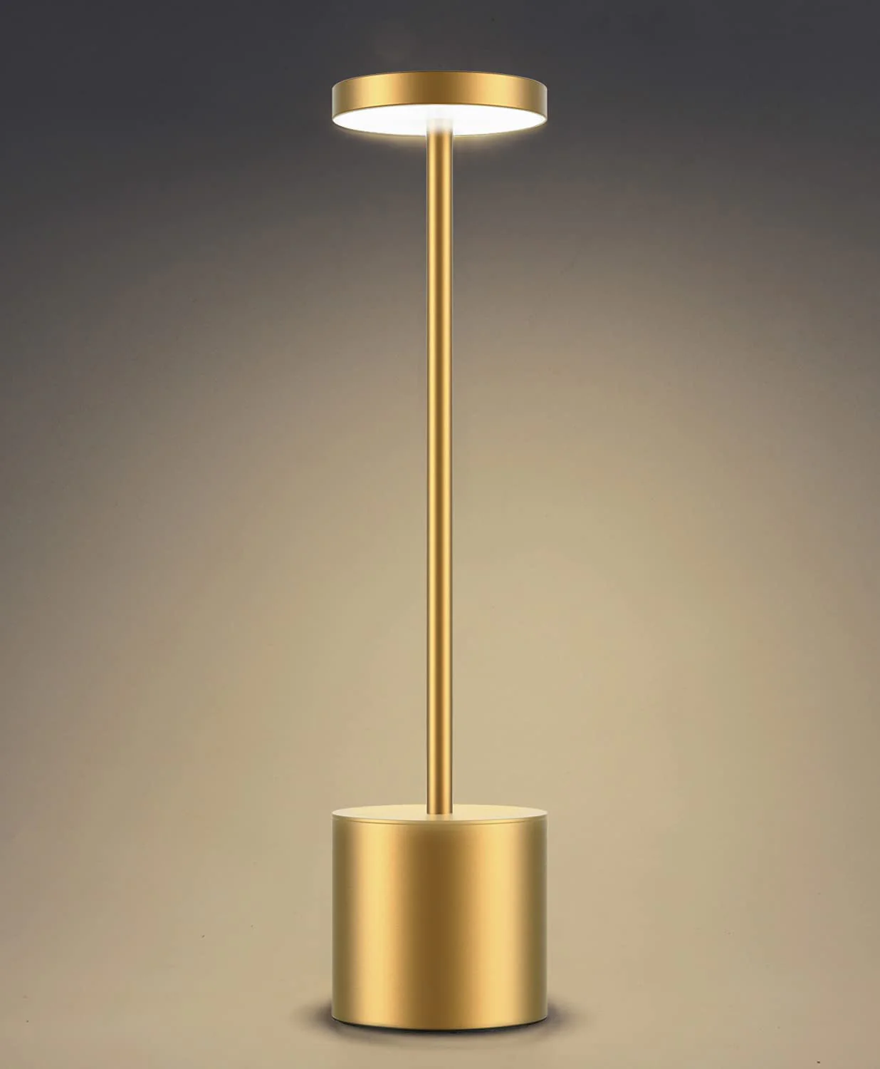Luxury Designer LED Metal Tall Table Lamp Cordless Touch Sensor Night Light (Gold) - Image 3