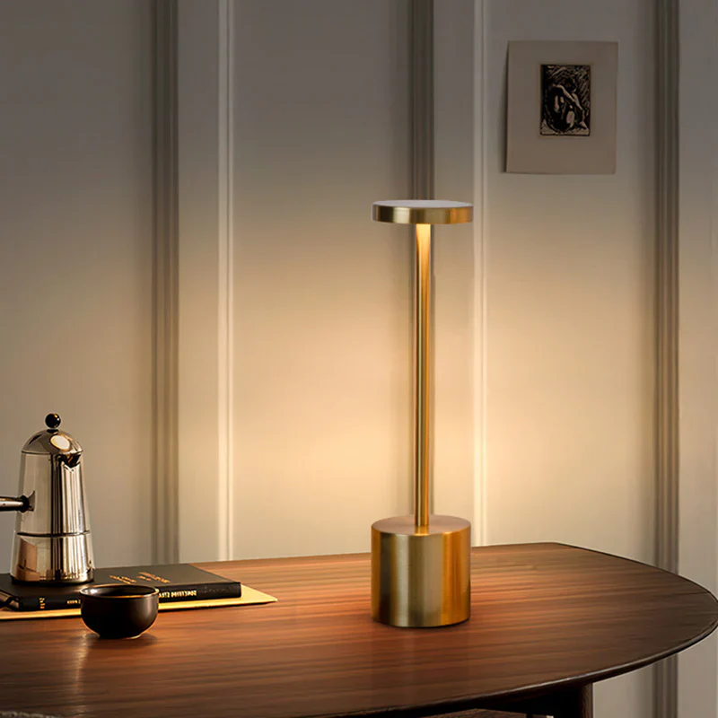 Luxury Designer LED Metal Tall Table Lamp Cordless Touch Sensor Night Light (Gold) - Image 9