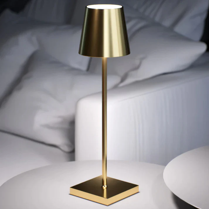 Luxury Designer LED Metal Tall Table Lamp Cordless Touch Sensor Night Light (Gold) - Image 2