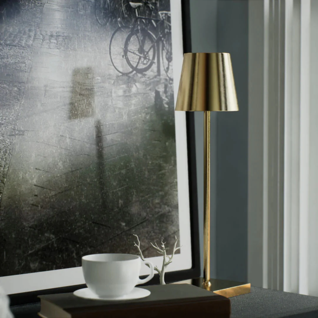 Luxury Designer LED Metal Tall Table Lamp Cordless Touch Sensor Night Light (Gold) - Image 9