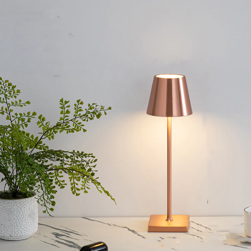 Luxury Designer LED Metal Tall Table Lamp Cordless Touch Sensor Night Light (Rose Gold) - Image 5