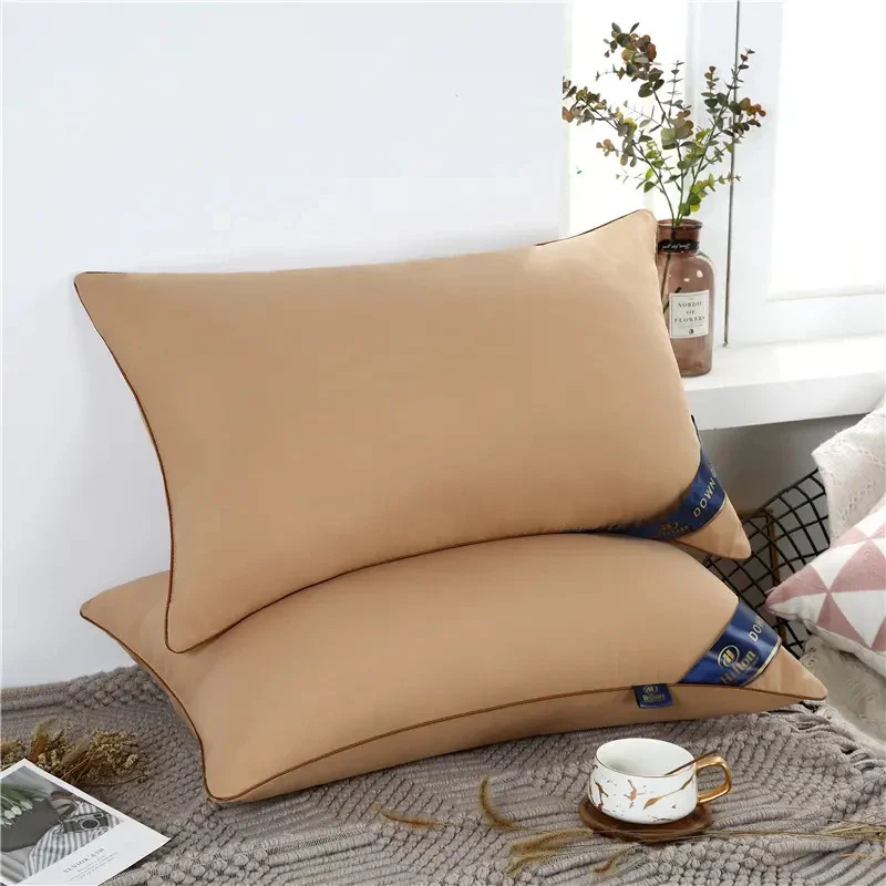 Luxury Hotel Standard Size Low Profile Pillow (Beige) - Image 4