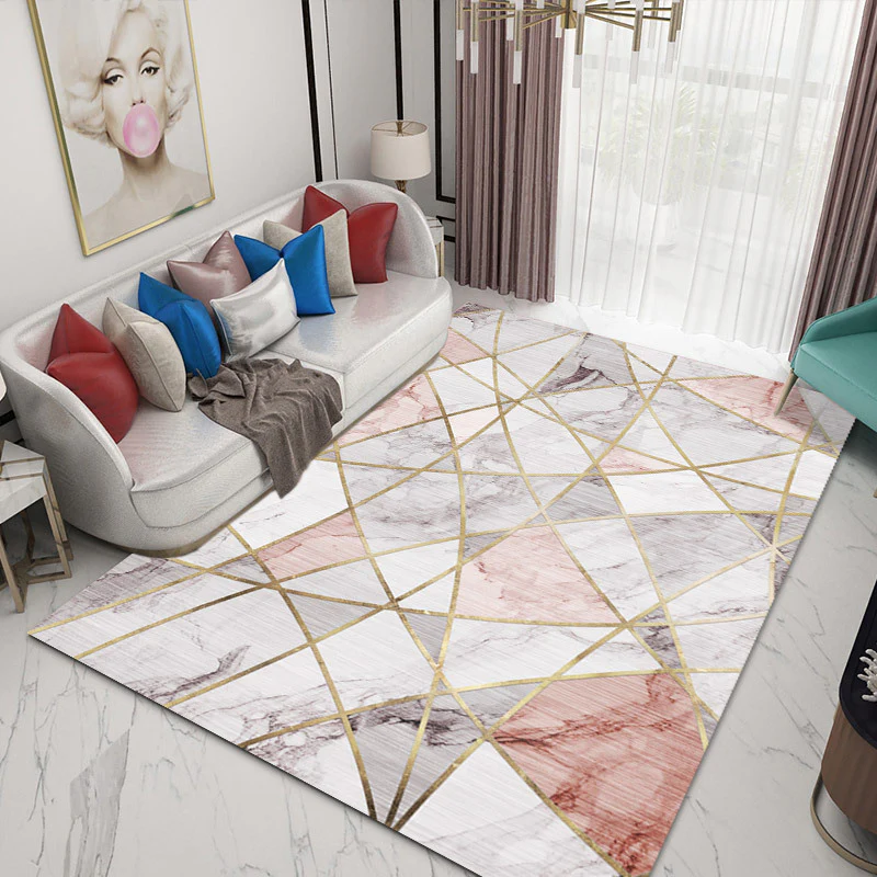 Luxury Marble Pattern Rug Carpet Mat (160 x 120) - Image 6