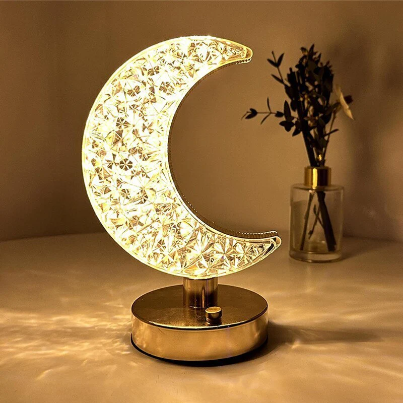 Luxury Moon Crystal Diamond Lunar Lamp LED Cordless Night Light - Image 13