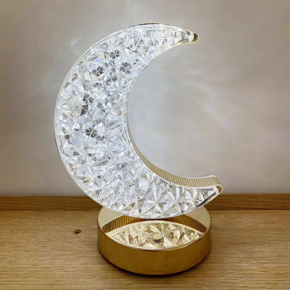 Luxury Moon Crystal Diamond Lunar Lamp LED Cordless Night Light - Image 2