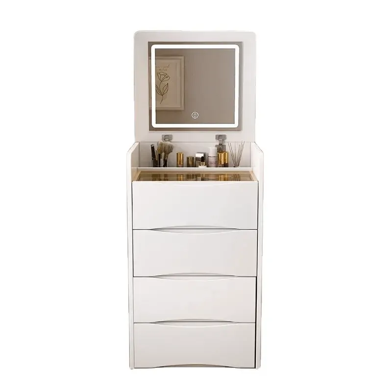 Luxury Multifunction LED Dressing Vanity Table with Mirror Drawers Stool - Image 11