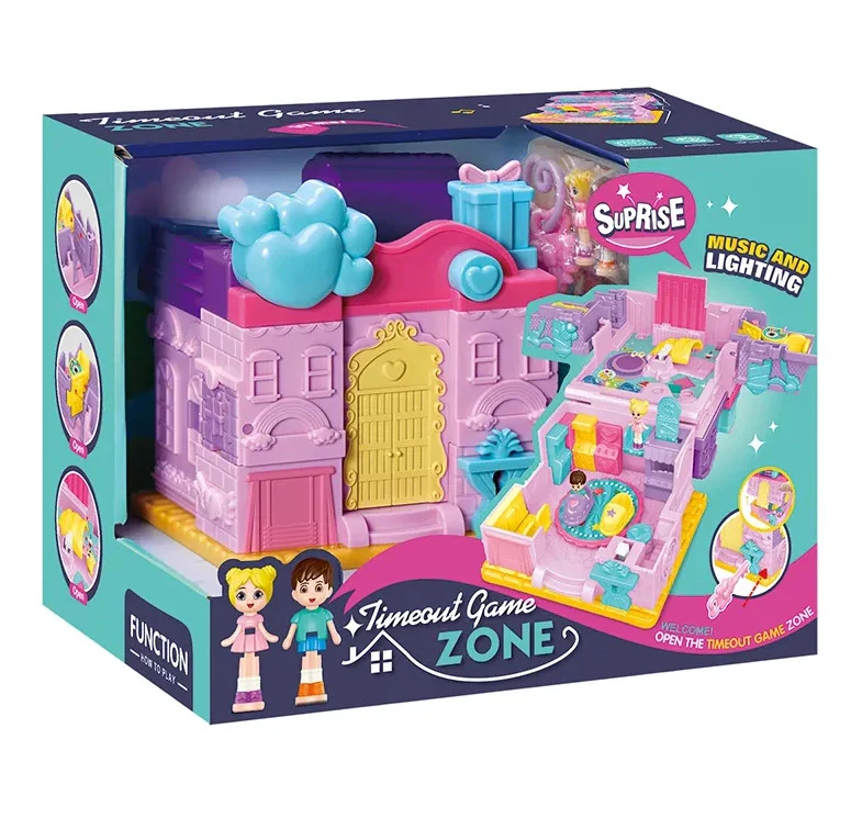 Magic Dollhouse Fun Princess Castle Play House Toy Set Surprise Playset with Music & Lights - Image 3