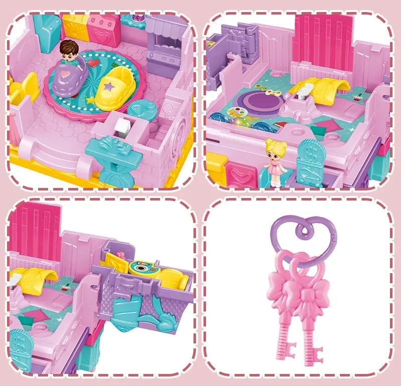 Magic Dollhouse Fun Princess Castle Play House Toy Set Surprise Playset with Music & Lights - Image 5