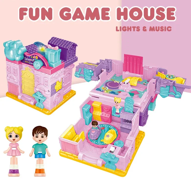 Magic Dollhouse Fun Princess Castle Play House Toy Set Surprise Playset with Music & Lights - Image 7