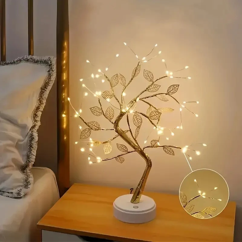 Magical LED Lamp Lucky Gold Leaf Bonsai Tree Light - Image 4