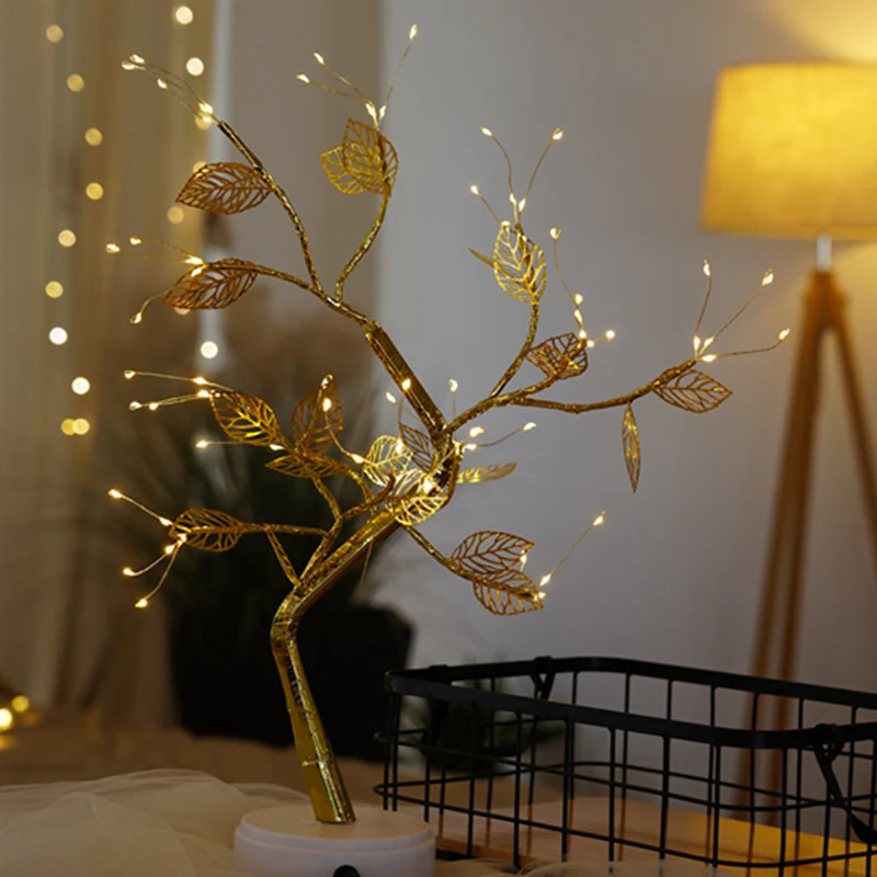 Magical LED Lamp Lucky Gold Leaf Bonsai Tree Light - Image 9