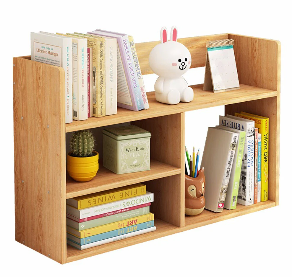 Melody Desk Hutch Storage Shelf Unit Organizer (Oak) - Image 5