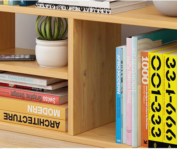 Melody Desk Hutch Storage Shelf Unit Organizer (White Oak) - Image 2
