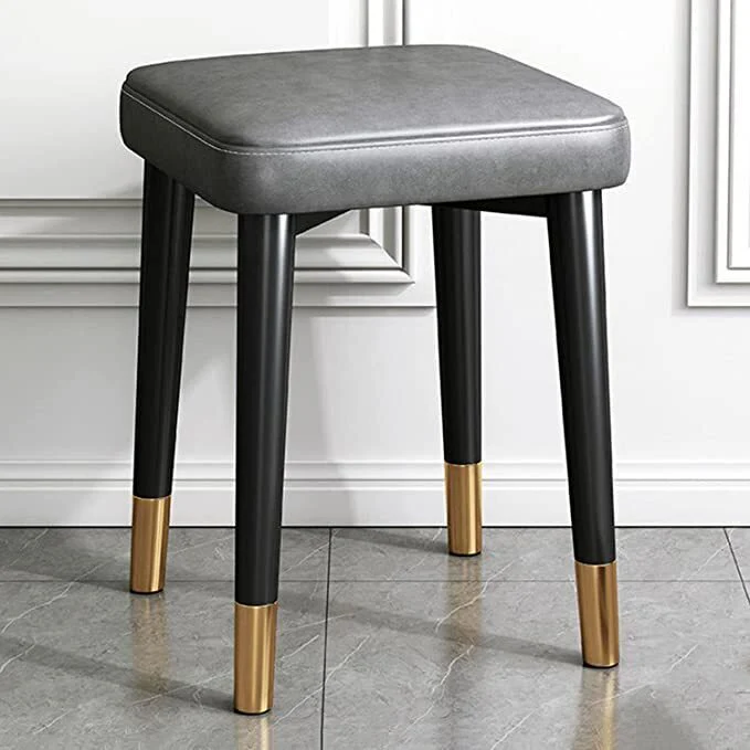 Minimalist Faux Leather Dining Table Stool Padded Dressing Stool - Image 4