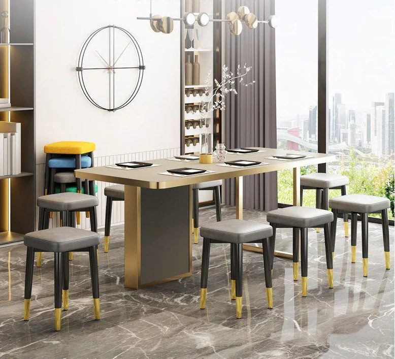 Minimalist Faux Leather Dining Table Stool Padded Dressing Stool - Image 5