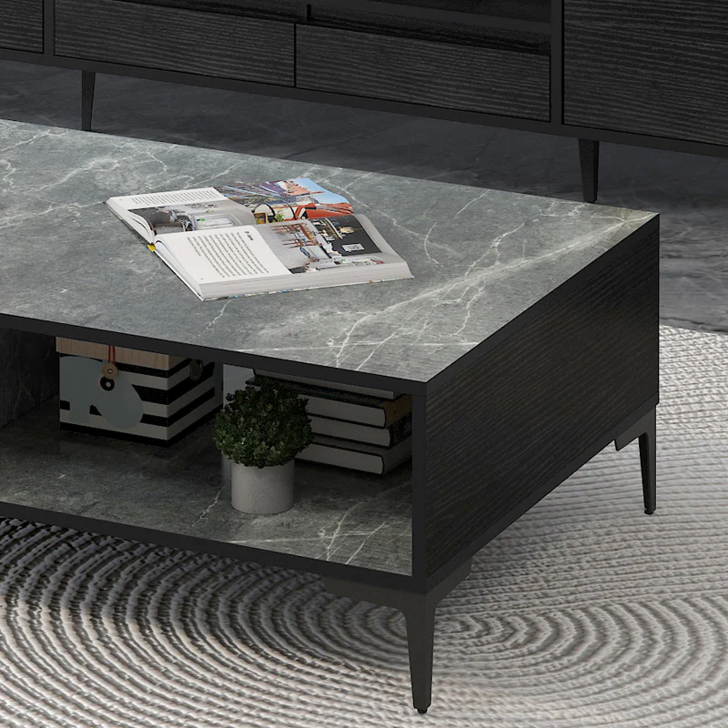 Minimalist Large Coffee Table with Storage - Image 4