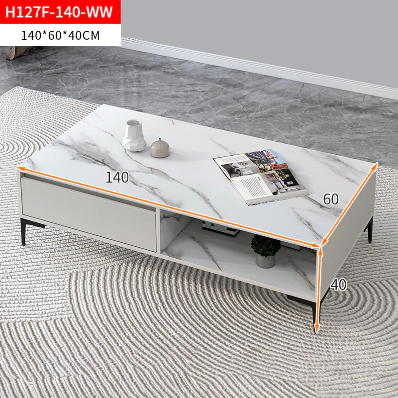 Minimalist Large Coffee Table with Storage - Image 6