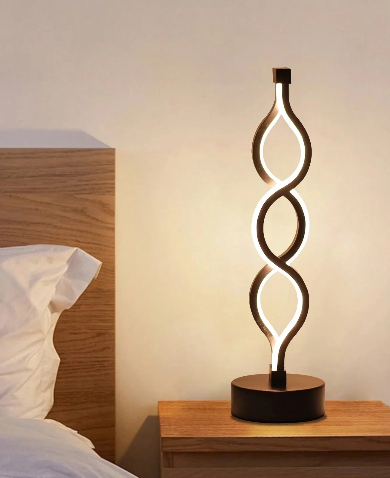 Minimalist Modern Helix Designer LED Table Lamp Decor Lighting Night Light - Image 3