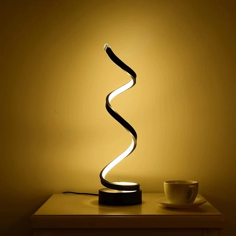 Minimalist Modern Spiral Designer LED Table Lamp Decor Lighting Night Light - Image 10