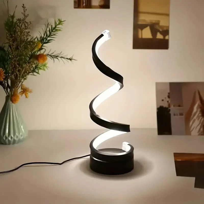 Minimalist Modern Spiral Designer LED Table Lamp Decor Lighting Night Light - Image 14