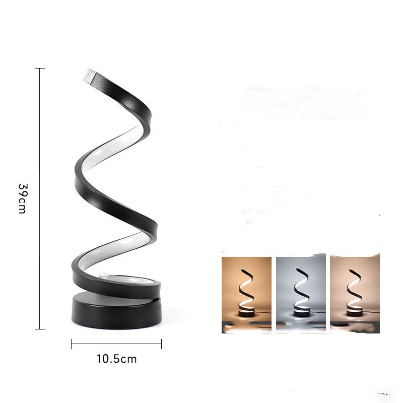 Minimalist Modern Spiral Designer LED Table Lamp Decor Lighting Night Light - Image 5