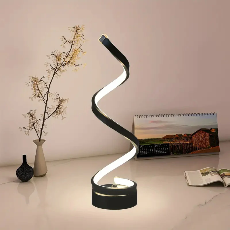 Minimalist Modern Spiral Designer LED Table Lamp Decor Lighting Night Light - Image 7