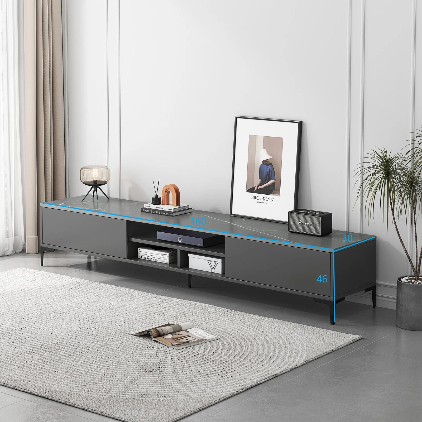 Minimalist TV Cabinet Entertainment Unit 160cm - Image 5