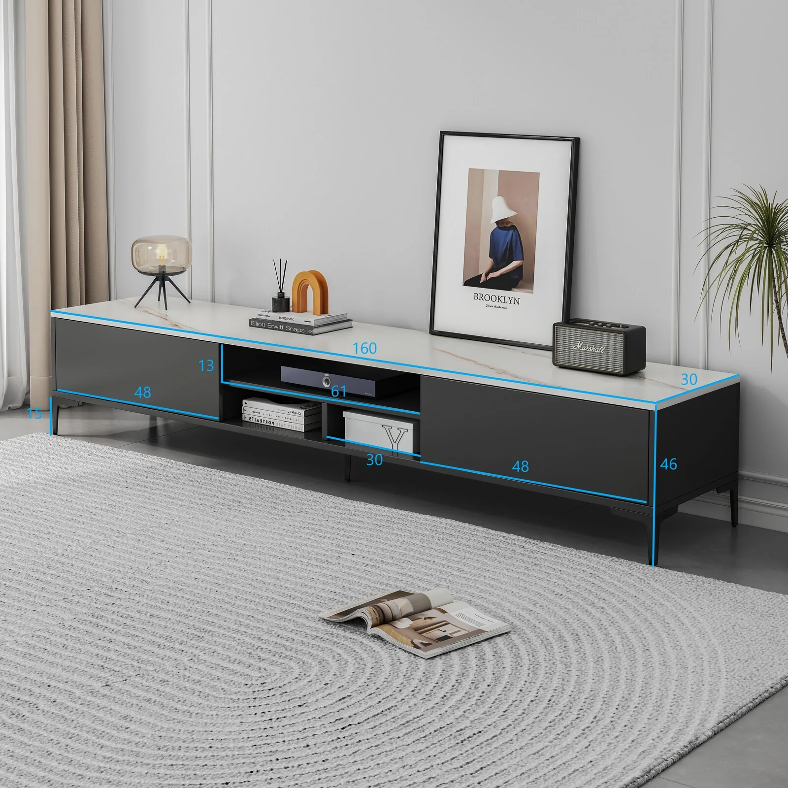 Minimalist TV Cabinet Entertainment Unit 160cm - Image 6