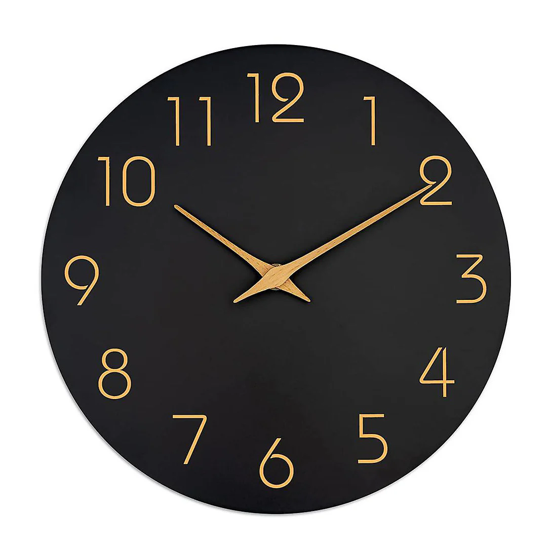 Minimalist Wooden Home Decor Black Wall Clock - Image 5