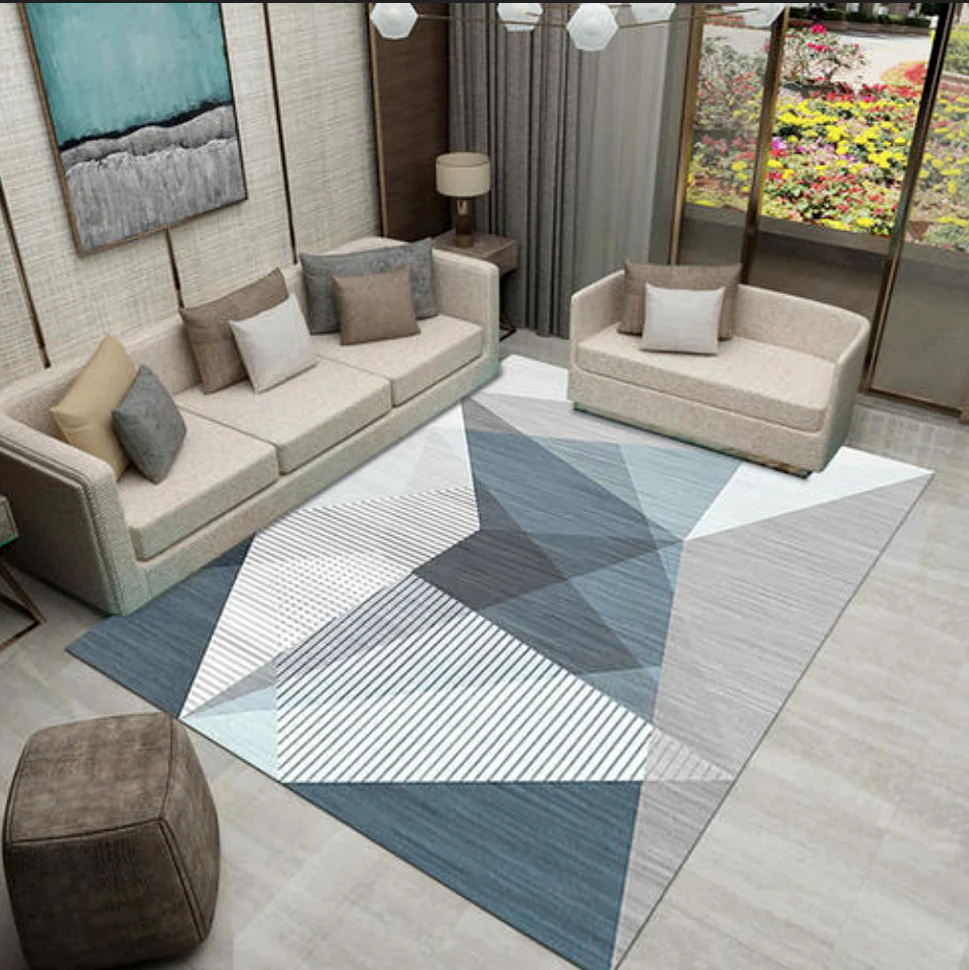 Mist Blue Modern Rug Carpet Mat (160 x 120) - Image 13