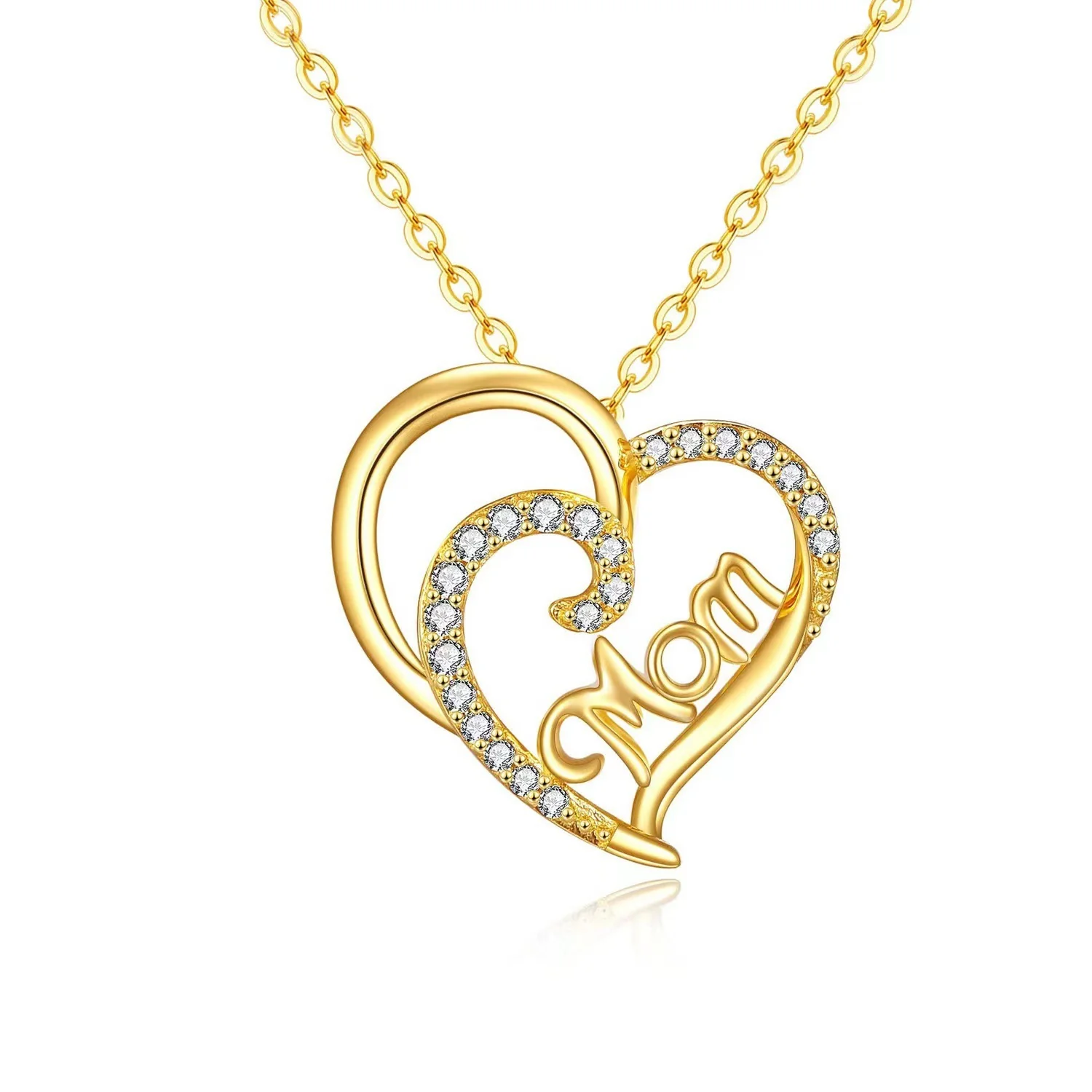 14K Gold Plated Sterling Silver Heart Shaped Mom Necklace - Image 7