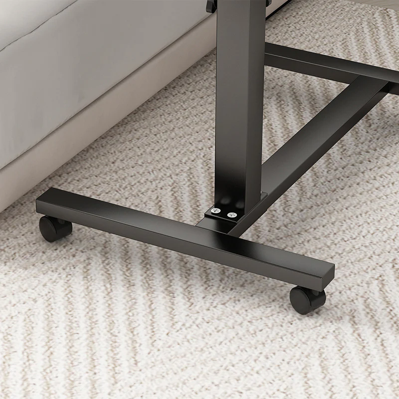 Motif 2-in-1 Adjustable Portable Sofa Bed Side Table Laptop Desk with Wheels (Oak) - Image 10