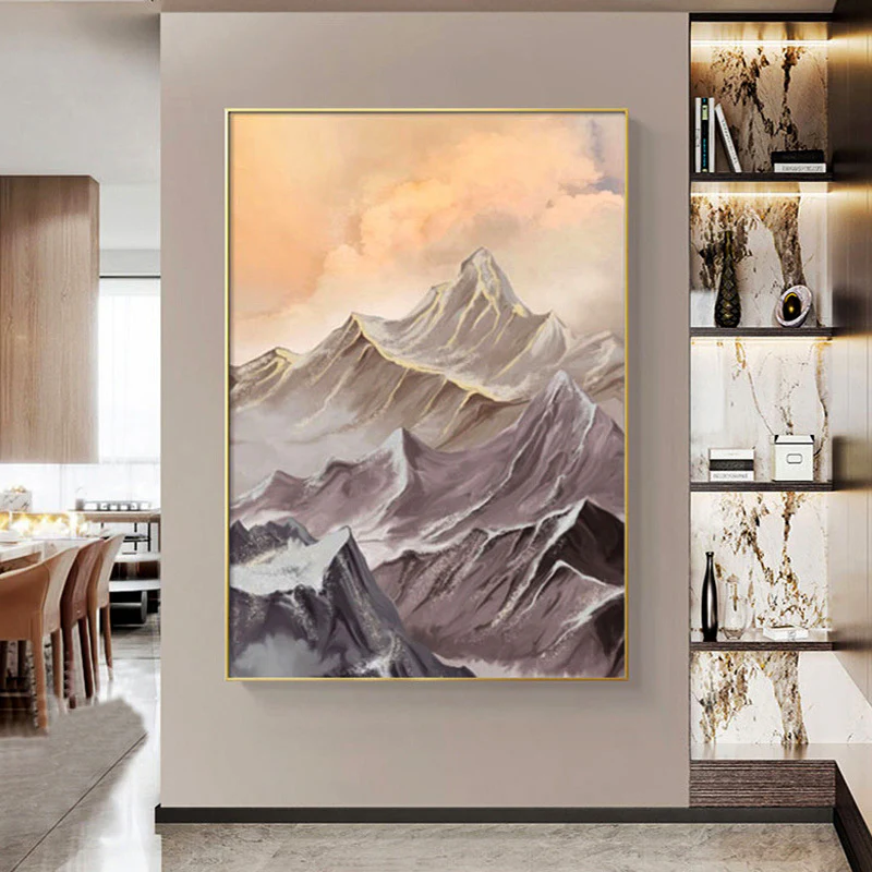 Mountain Scenery Painting Framed Canvas Wall Art - 60cm x 80cm - Image 3