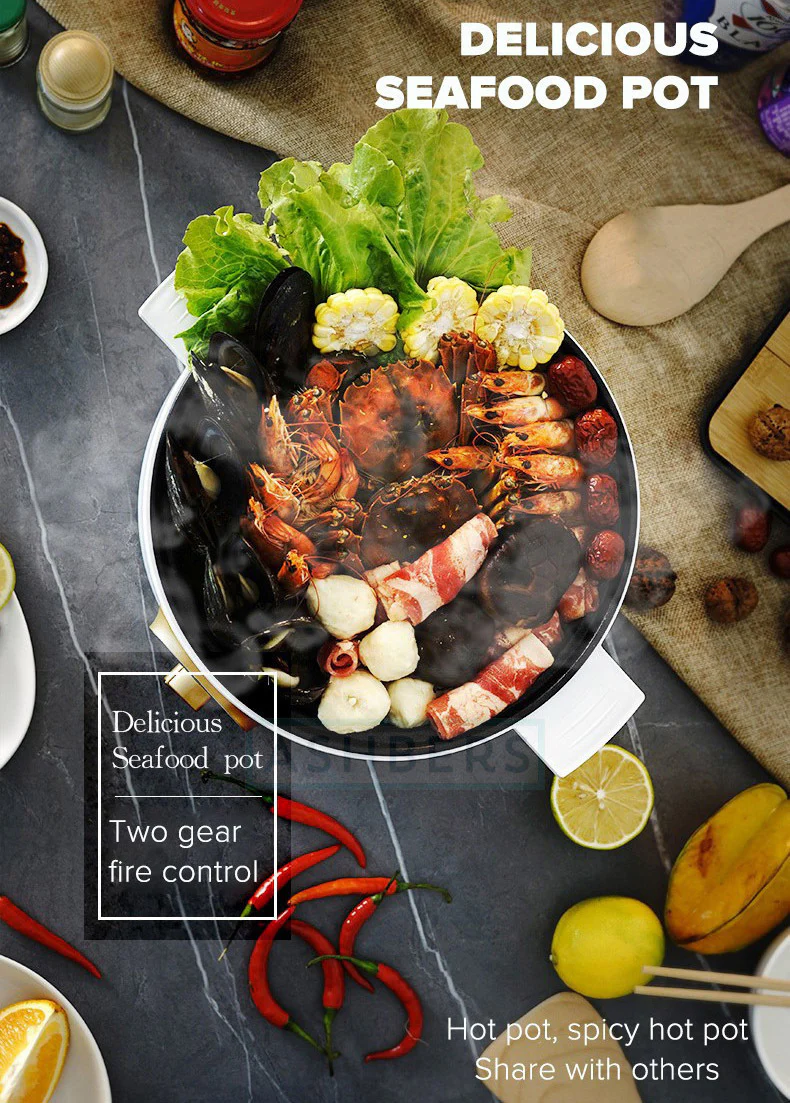 Multi-function Non-Stick Electric Hot Pot 3L (White) - Image 10