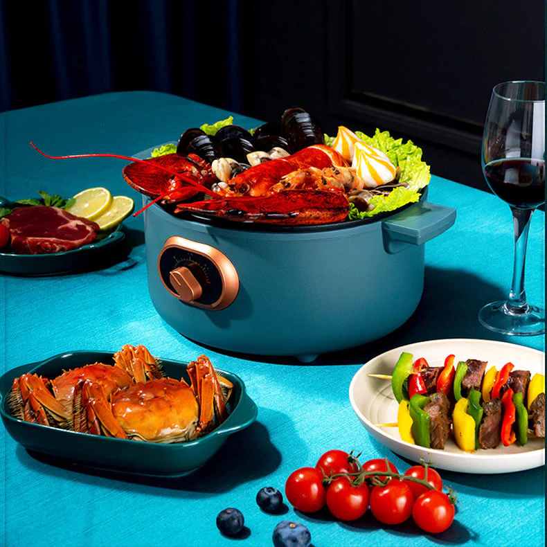 Multi-function Non-Stick Electric Hot Pot 3L (White) - Image 14