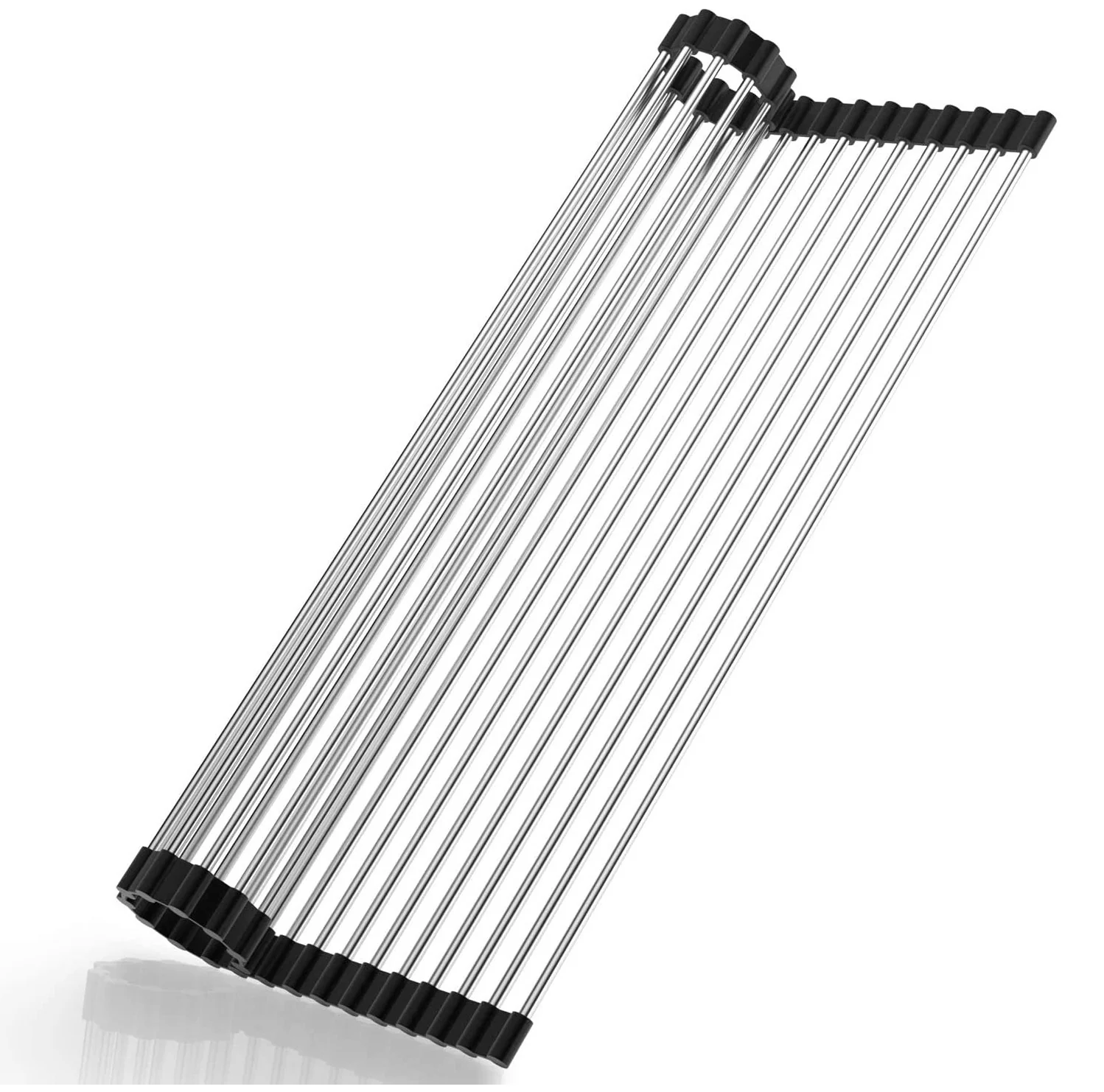 Multi-Use Stainless Steel Roll Up Dish Drying Kitchen Over Sink Rack - Image 11