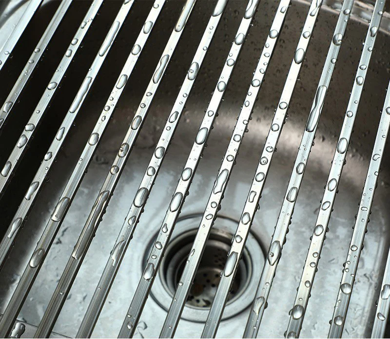 Multi-Use Stainless Steel Roll Up Dish Drying Kitchen Over Sink Rack - Image 13