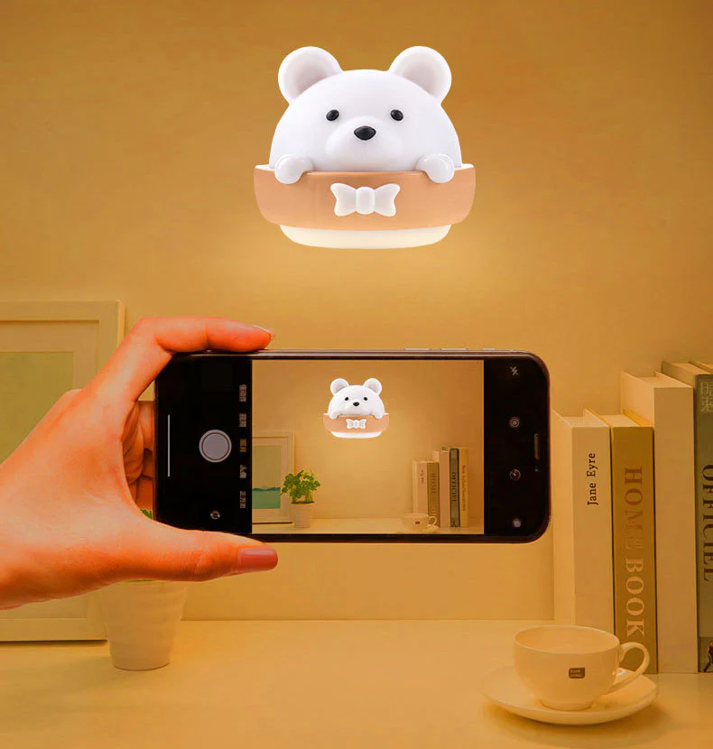 Multifunction Cute Bear Remote Control LED Light USB Rechargeable Lamp - Image 12