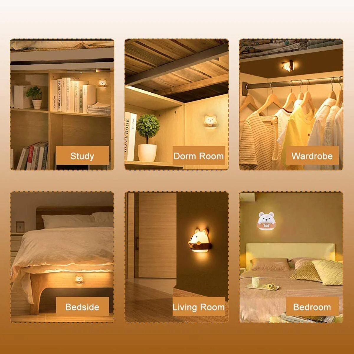 Multifunction Cute Bear Remote Control LED Light USB Rechargeable Lamp - Image 17