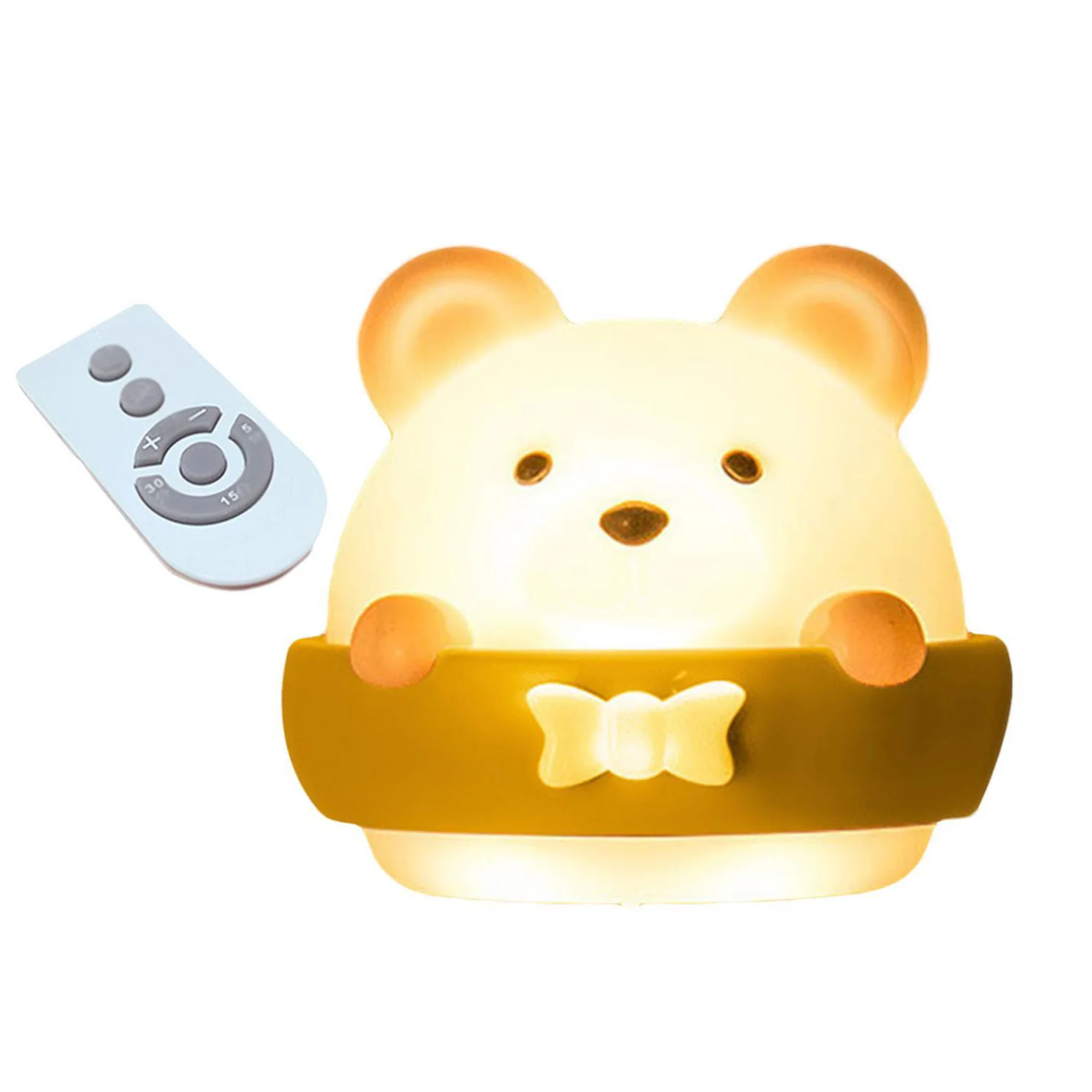 Multifunction Cute Bear Remote Control LED Light USB Rechargeable Lamp - Image 18