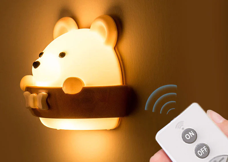 Multifunction Cute Bear Remote Control LED Light USB Rechargeable Lamp - Image 4