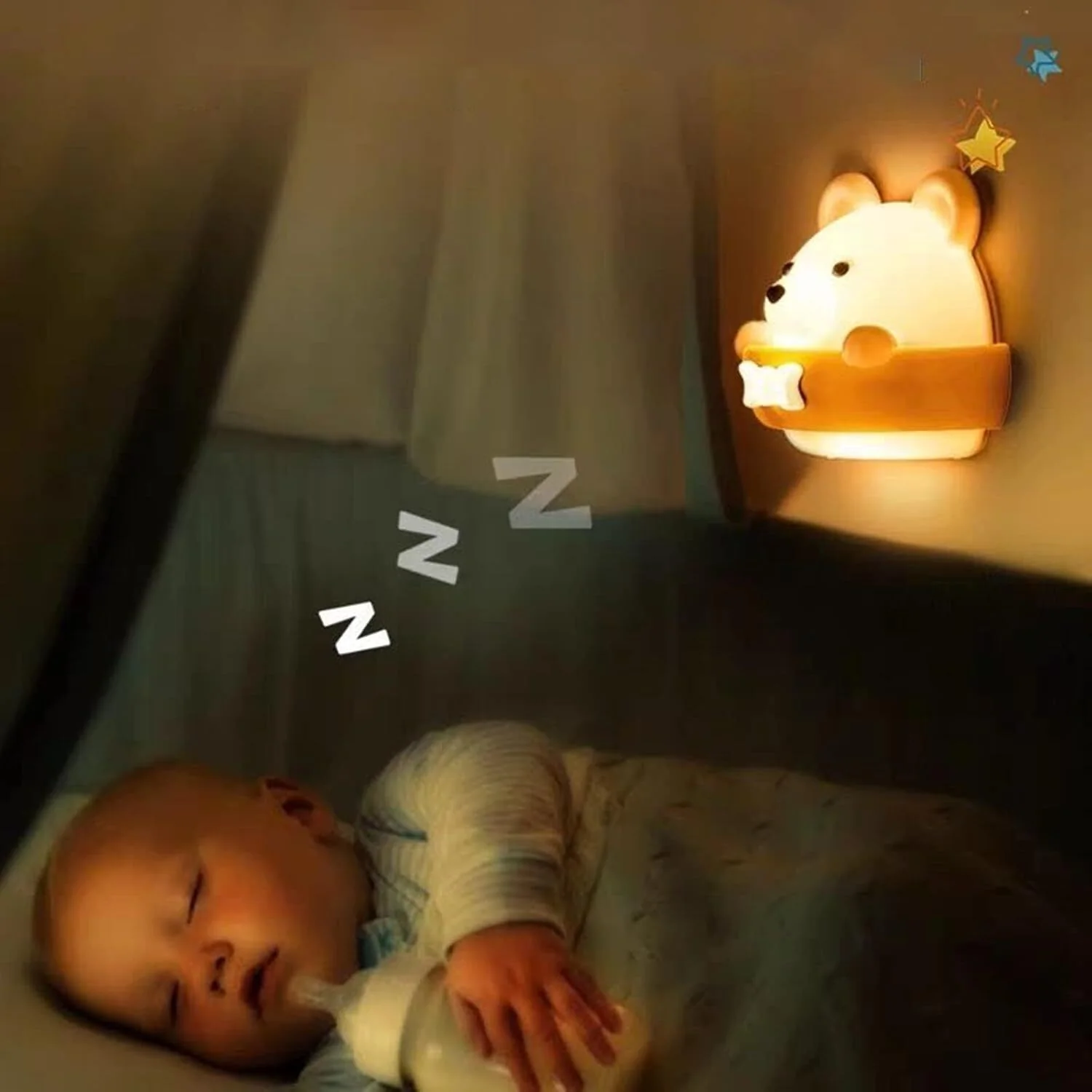 Multifunction Cute Bear Remote Control LED Light USB Rechargeable Lamp - Image 6
