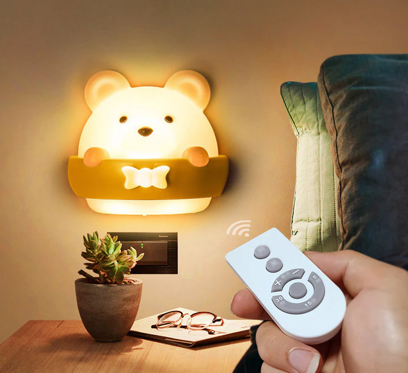 Multifunction Cute Bear Remote Control LED Light USB Rechargeable Lamp - Image 9