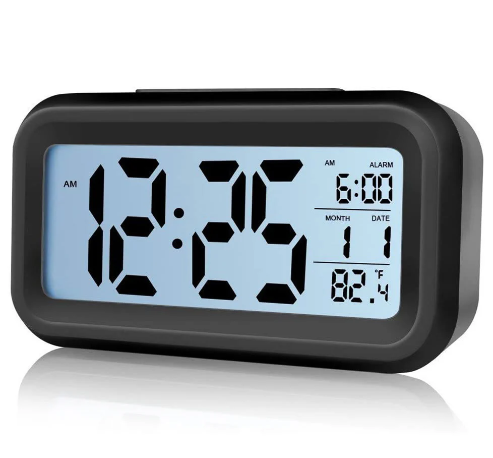 Multifunction Digital Sensor Automatic Light Snooze Desk Alarm Clock (Black) - Image 2
