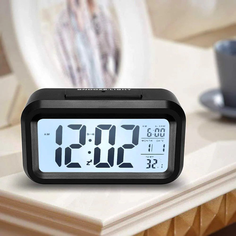 Multifunction Digital Sensor Automatic Light Snooze Desk Alarm Clock (Black) - Image 5