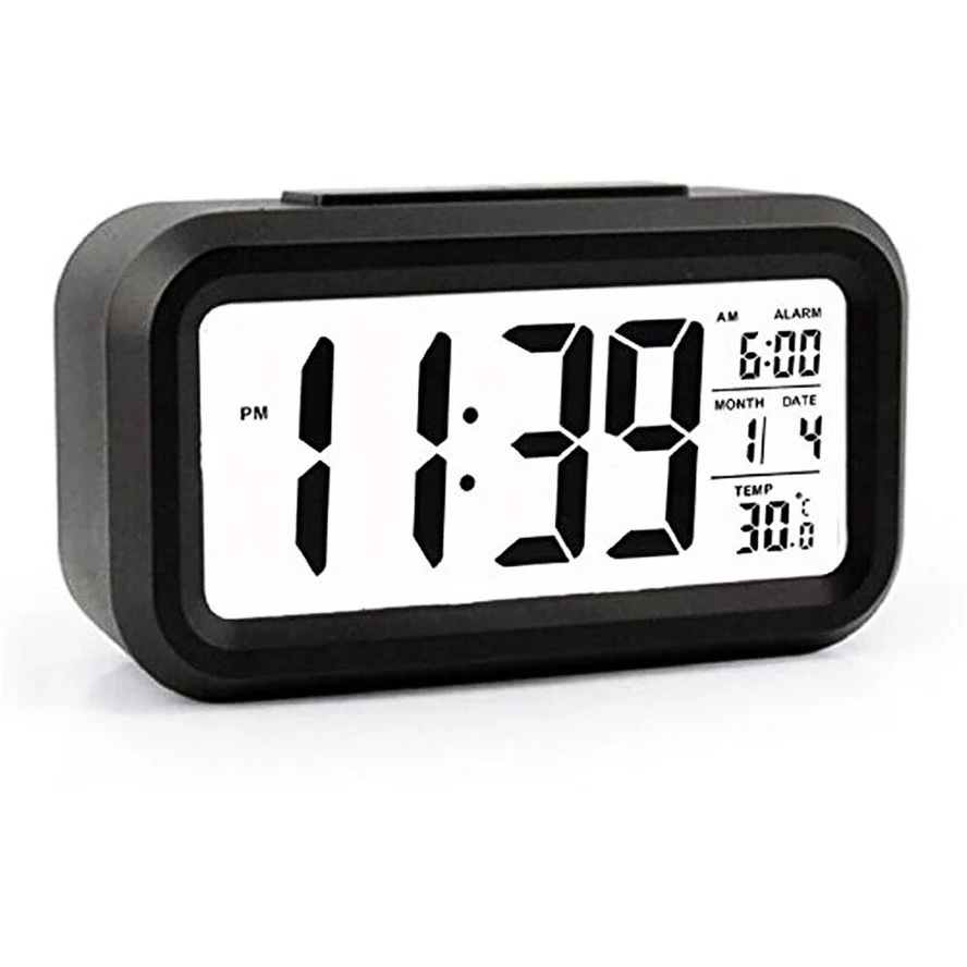 Multifunction Digital Sensor Automatic Light Snooze Desk Alarm Clock (Black) - Image 7