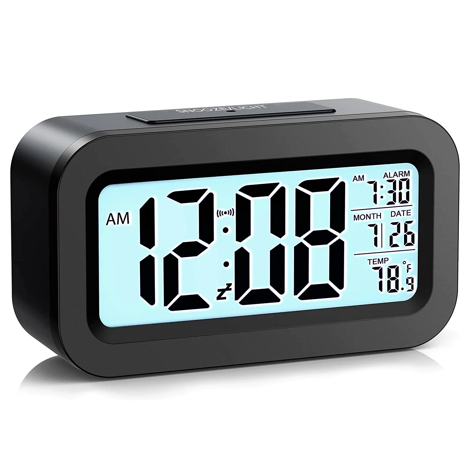 Multifunction Digital Sensor Automatic Light Snooze Desk Alarm Clock (Black) - Image 8