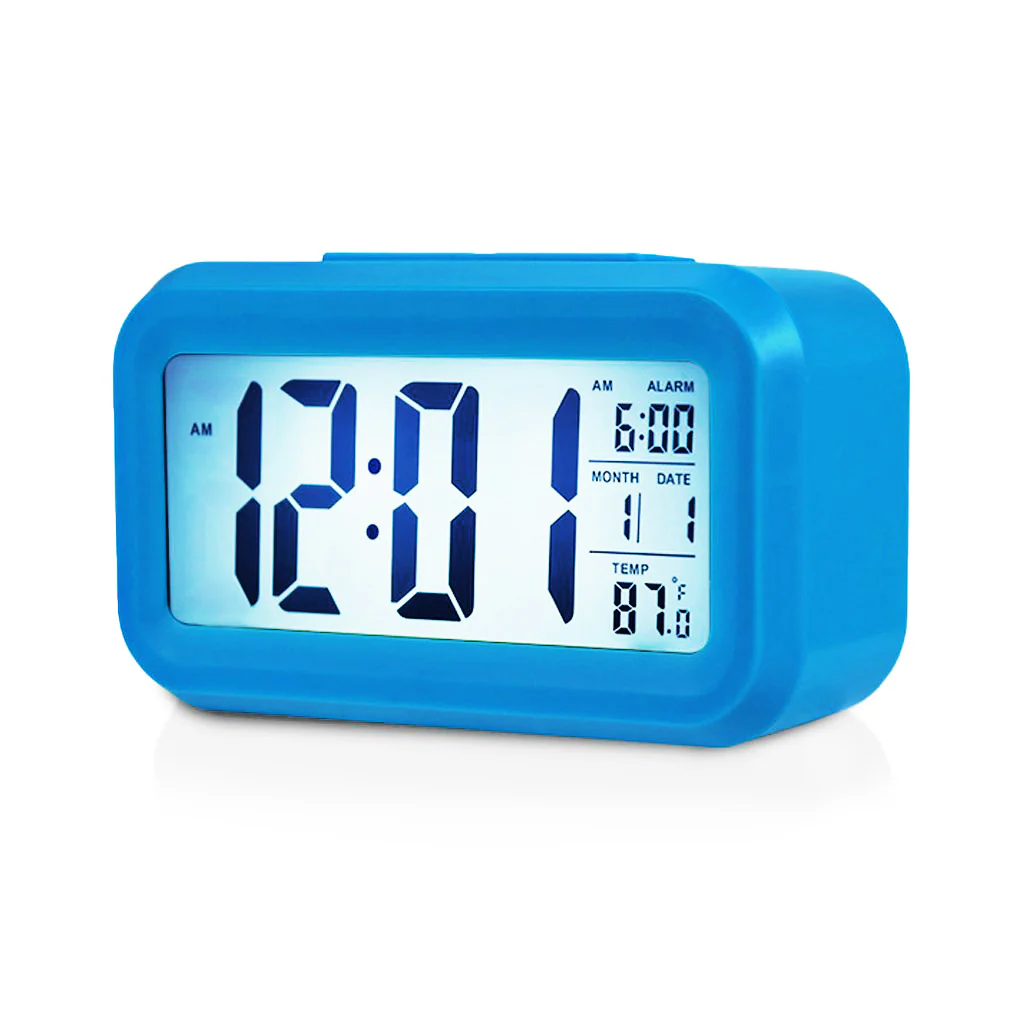 Multifunction Digital Sensor Automatic Light Snooze Desk Alarm Clock (Blue) - Image 5
