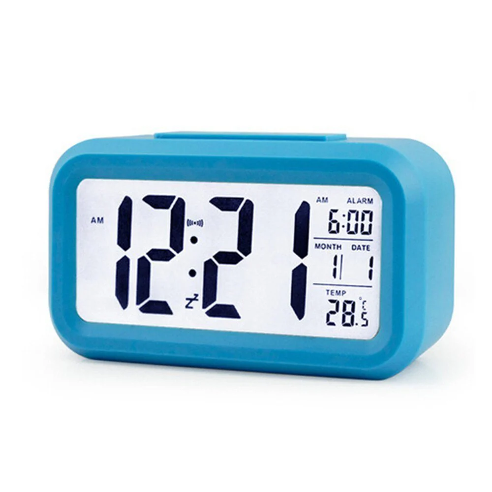 Multifunction Digital Sensor Automatic Light Snooze Desk Alarm Clock (Blue) - Image 8